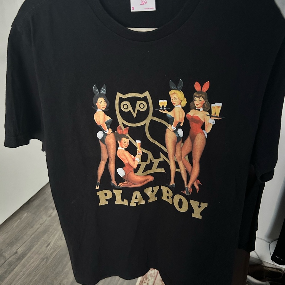 OVO x PLAYBOY collab black T shirt (Size Small but fits like MEDIUM)!